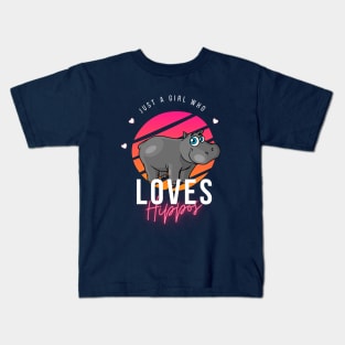 Just a Girl Who Loves Hippos Kids T-Shirt